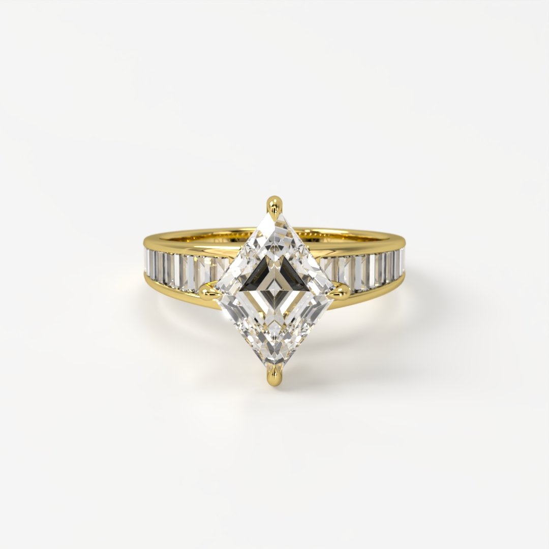 Giovanna | 3.72ct Luxurious Lozenge Cut with Baguette Accents